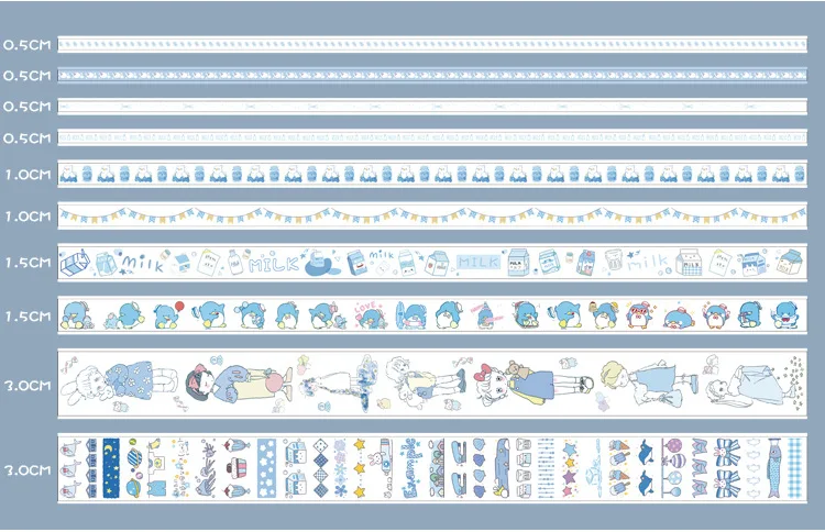 Bonito Animais Fita Washi Kawaii Planta Adesiva Decorativa Adesivo Recados Faça Você Mesmo Papelaria 100 Pçs - Set 19 Fita adesiva p/ escritório