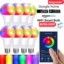 10W/15W/20W LED Smart Bulb Colorful Changing Light Bulb WiFi/IR Remote Lamp Work With Alexa Google Home Microphone Music Mode