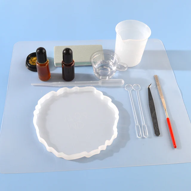 Transparent Silicone Pad Clear Mat Resin Pad Sticky Plate for DIY