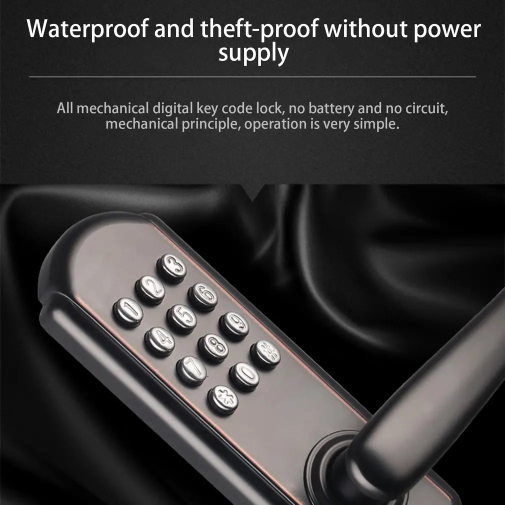 SA18 Digital Password Door Lock Mechanical Code Keyless Entry Door Lock Stainless Steel Waterproof Electronic Lock