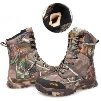 

Tactical Tree Leaves Bionic Camouflage High-top Shoes Men Fleece Thermal Anti-slip Boots Winter Trekking Mountaineering
