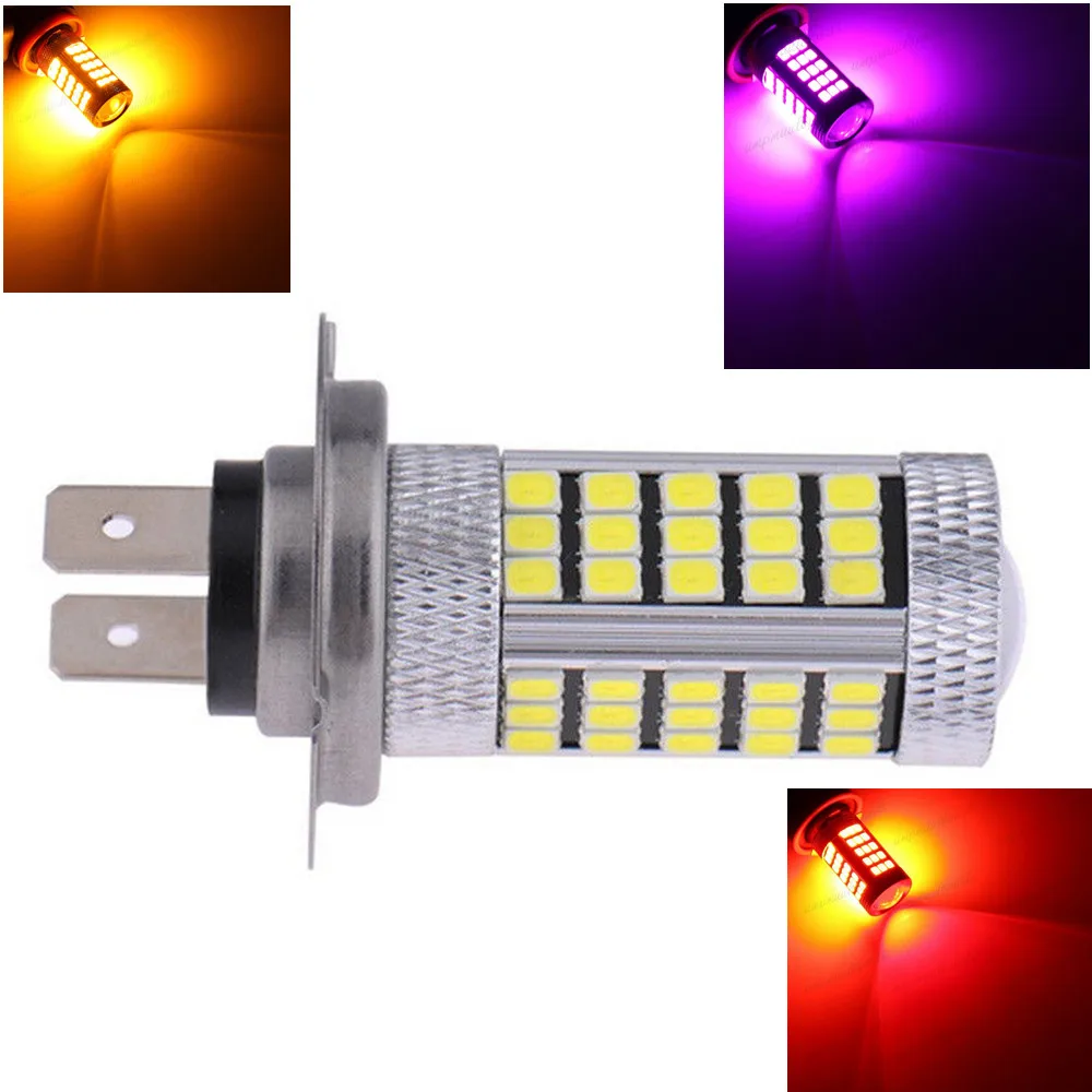 1 шт. H7 2835 66 SMD светодиодный PX26D проектор Противотуманные фары Дневные ходовые лампы красный/желтый автомобиль свет DRL источник света Яркий