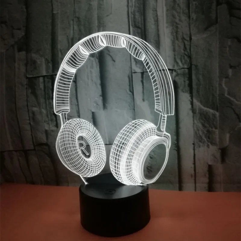 Colorful Press 3D Lamp Illusion Led Night Light USB Table Lamp for Children Baby Kids Gift Bedside Bedroom Headphone 3D Lamp