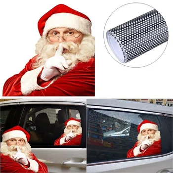 

2020 Fashion The New 3D новогодние украшения Realistic Santa Claus Car Rear Window Sticker home decoration accessories 2PCS
