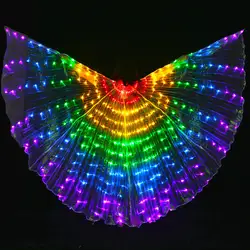Костюм для танца живота, набор танцоров, светодиодные светящиеся пятицветные танцевальные крылья, цветные крылья, осветительный реквизит