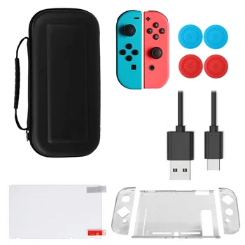 

Bevigac Carrying Case+Clear Cover+Screen Protector+Joy-Con Sleeve+Thumb Grips Caps+USB Cable for Nintendo Nintend Switch Gadgets