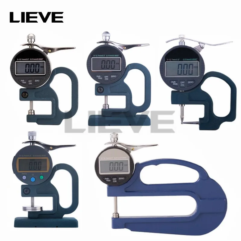 0.01mm/0.001mm Electronic Thickness Gauge 12.7mm Digital Micrometer