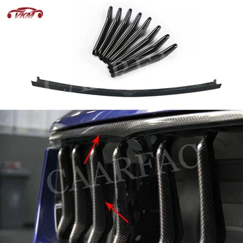 

9 PCS/Set Carbon Fiber Car Front Grill Decoration Strips Grille Cover Frame Trims for Maserati Levante 2016-2019 Car Styling