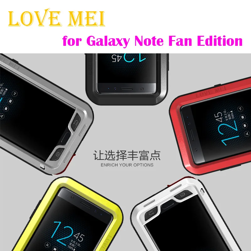 

LOVE MEI Metal Case For Samsung Galaxy Note FE Powerful Aluminum Shockproof Life Waterproof Cover For Fan Edition Outdoor Shell