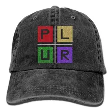 Plur Neon Blocks EDM концертная унисекс вымытая саржевая хлопковая бейсболка винтажная Регулируемая шляпа для папы