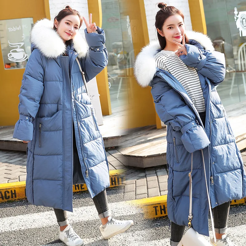

2018 Winter New Style Dongdaemun over-the-Knee Cotton Coat Loose-Fit Slimming Mid-length Thick INS Cotton Overcoat Women's BF Fa