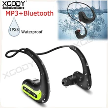 XGODY беспроводные наушники IPX8 S1200 водонепроницаемые наушники для плавания Спортивные наушники Bluetooth гарнитура стерео 8G MP3 плеер