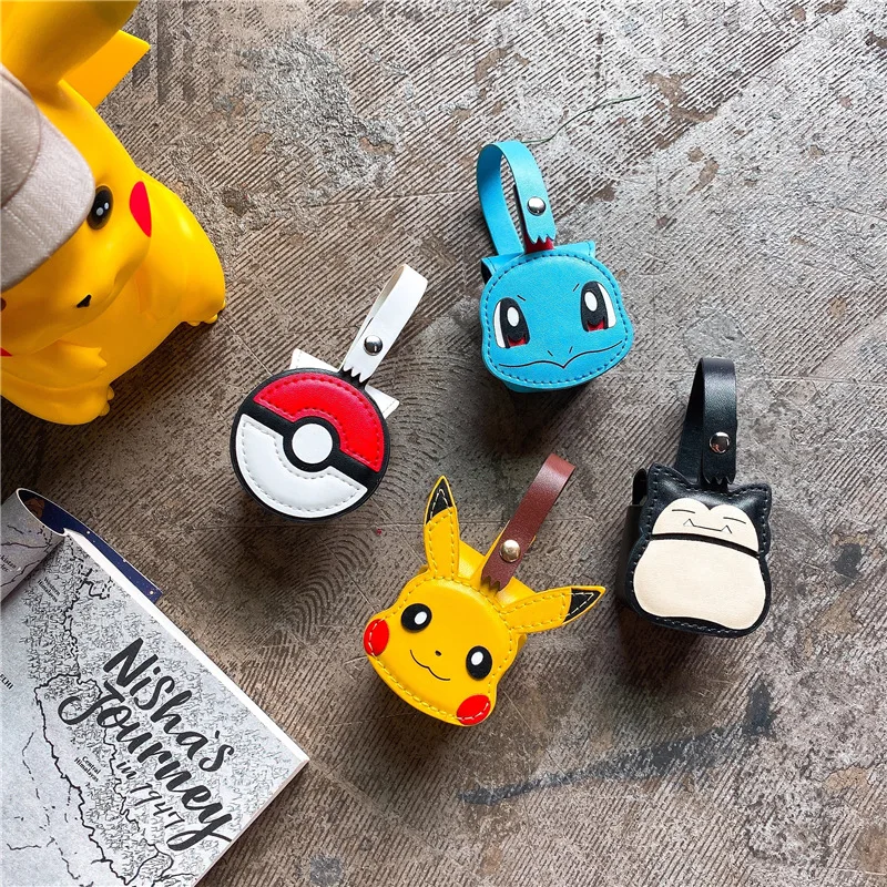 

Case for Airpods PU Leather Bluetooth Earphone Charging Box Case for Airpods 2 Cute Protective Cover Cartoon Squirtle Snorlax