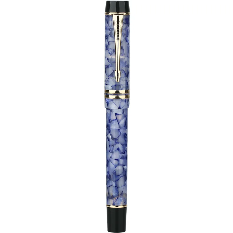 Moonman M600S целлюлоидная перьевая ручка Иридиевый тонкий наконечник 0,5 мм отличный модный офисный писательский мужской подарок ручка для бизнеса - Цвет: Ice Crystal Blue