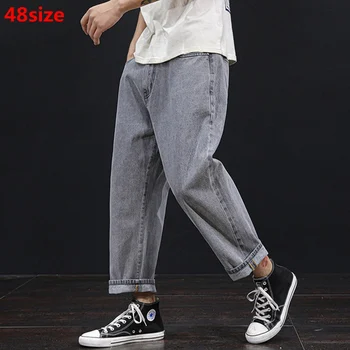 

Tide brand spring large size men's new denim pants loose big size fashion pants 7XL jeans for men ankle-lenth pants