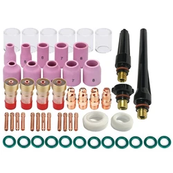 Torche de soudage TIG à lentille à gaz, 53 pièces, Kit de 10 tasses en verre Pyrex, accessoires pour torche de soudage DB SR/18/26 TIG 
