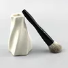W02 Professional Handmade Makeup Brush Soft Blue Fox Goat Hair Angled Contour Sculpting Brush Ebony Handle Make Up Brushes 4