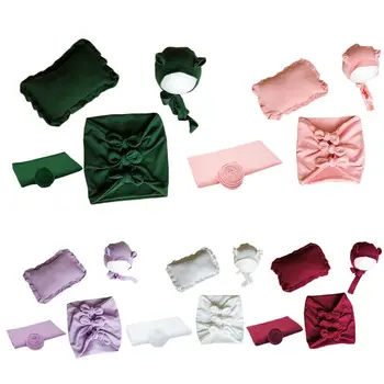 

Newborn Photography Suit Baby Wraps Towel Photo Background Cloth Hat Pillow Prop