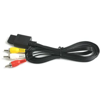 

6FT AV TV RCA Video Cord Cable for SNES Game Cube For Nintendo N64 /64 GameCube Cable Audio Output Connectors 500pcs
