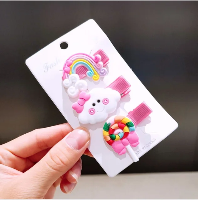 1 Set Of New Girl Cute Cartoon Fruit Animal ColorfulHairpin Iittle Girl Side Clip BB Hairpin Baby Fashion Hair Accessories 1 set