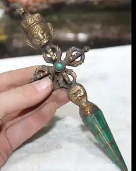 

zhmui88002841021++ Details about Tibetan Turquoise Bronze Hayagriva Buddha Head Statue Faqi Phurba Dagger Holder