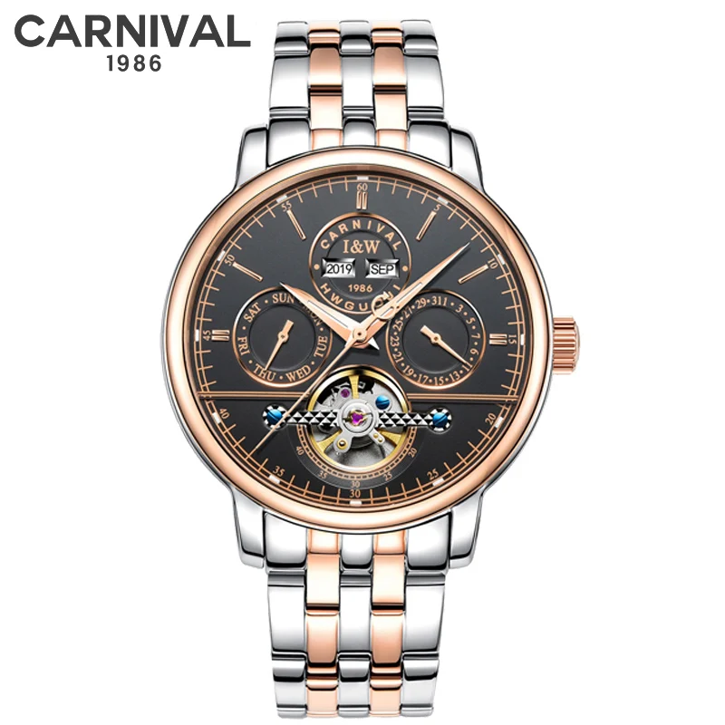 Вечный календарь Tourbillon для мужчин s часы лучший бренд роскошный ремень мужские