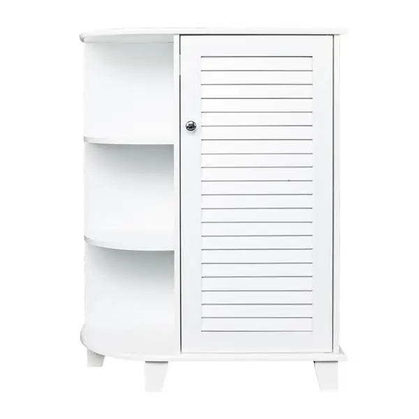 

3-tier Floor Storage Cabinet with Side Shelves Corner Bathroom Toilet Side Wardrobe Towel Box Living Room Furniture