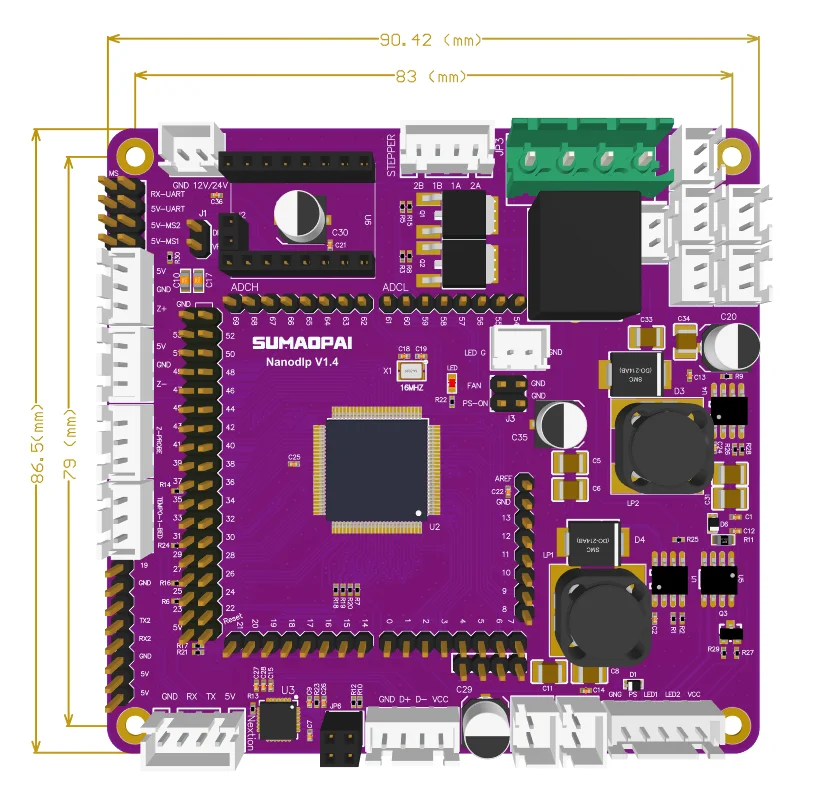 Acessórios da Impressora 3d uv 405nm Luz Cura Faça Você Mesmo Raspberry pi Nanodlp Placa de Controle Oficial V1.4 com Tela Toque - Imagem 2
