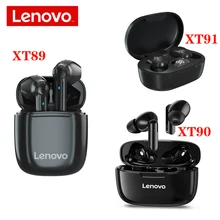Lenovo XT89 XT90 XT91TWS słuchawki Bluetooth HIFI jakość dźwięku bezprzewodowe słuchawki HD dekodowanie dźwięku zestaw słuchawkowy Stereo bass z mikrofonem tanie tanio douszne Wyważone CN (pochodzenie) Bezprzewodowa+przewodowa 108dB instrukcja obsługi Ładowarka Kabel do ładowania do 32Ω