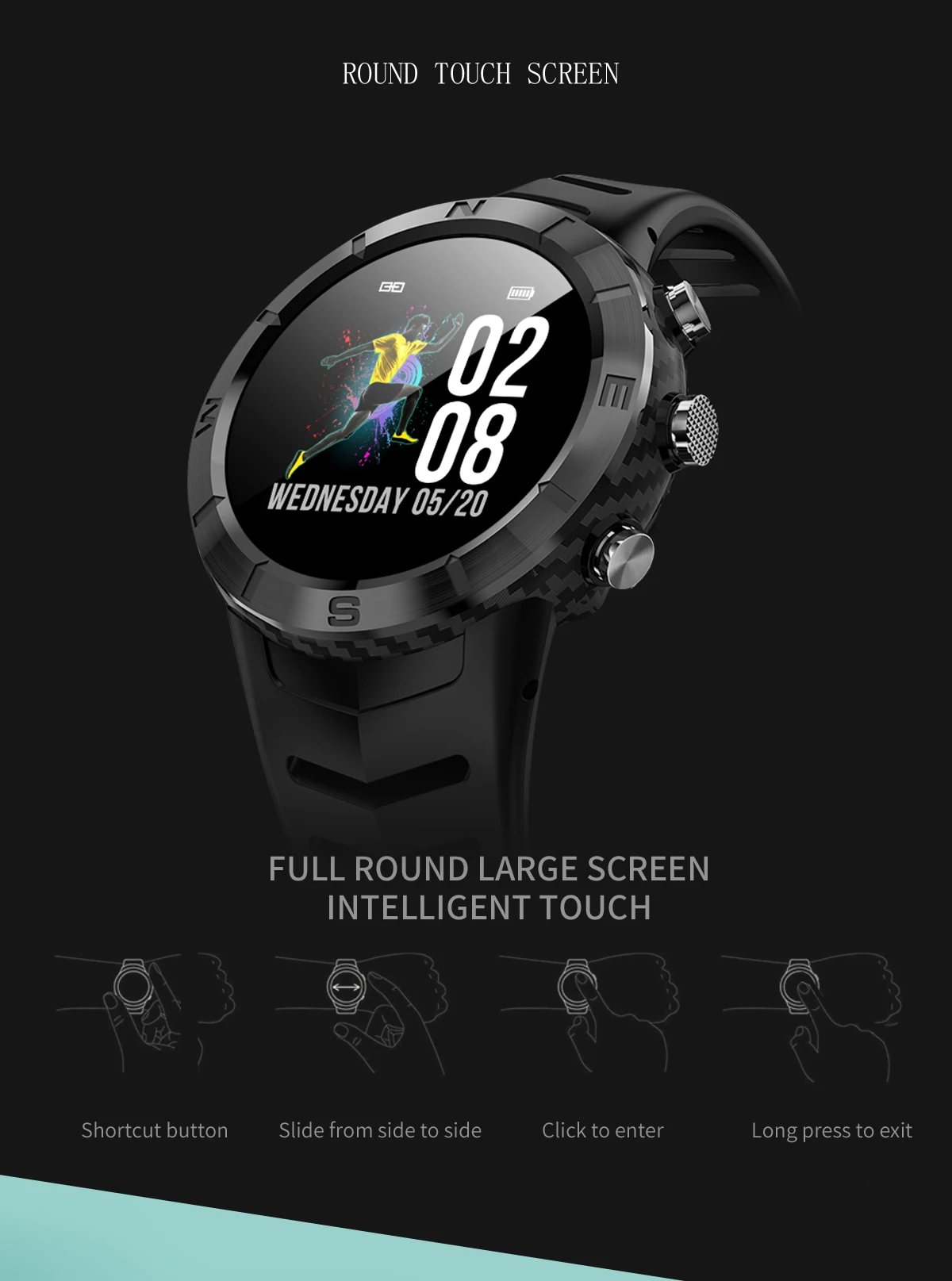 696 DT08 круглый сенсорный экран спортивные Смарт часы мужские водонепроницаемые IP67 сердечного ритма кровяное давление умные часы с функцией мониторинга сна женщин