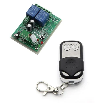 

DC 12V 2CH RF Relay Smart Wireless Remote Control Light Switch Garage Door Remote Opener 433Mhz Transmitter with Relay Receiver