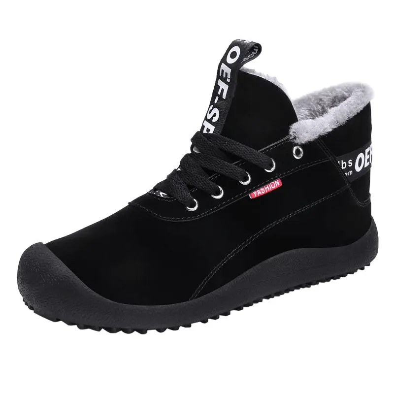 Модные зимние ботинки; мужские Нескользящие Теплые ботильоны; Мужская зимняя обувь;# L878 - Цвет: black