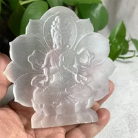 Natural Selenite Crystal Carvings  Figure Gypsum Ornament Statue Reiki Healing Decorative Sculpture Modern Room Design 2
