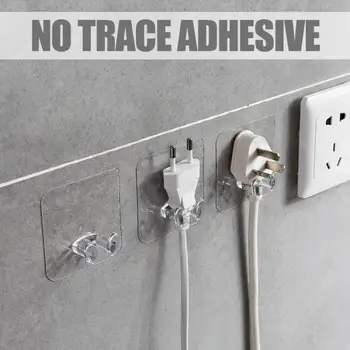 

2PCS DIY Hook Support Home Office Wall Adhesive Power Plug Socket Holder Hanger Sticky Hook Shaving Razor key Kitchen Rack Shelf