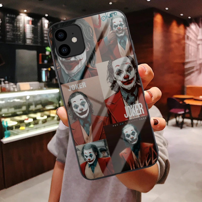 Glass shell Joker Joaquin Phoenix чехол из закаленного стекла для телефона для iphone 11 Pro Max Deadpool чехол для iPhone X 6 6s 7 8 Plus XR XS Max - Цвет: Glass shell