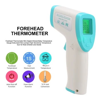 

LCD Display Forehead Thermometer Mini Digital Infrared Baby Temperature Measuring Non-contact Thermometer for Kid Children Adult