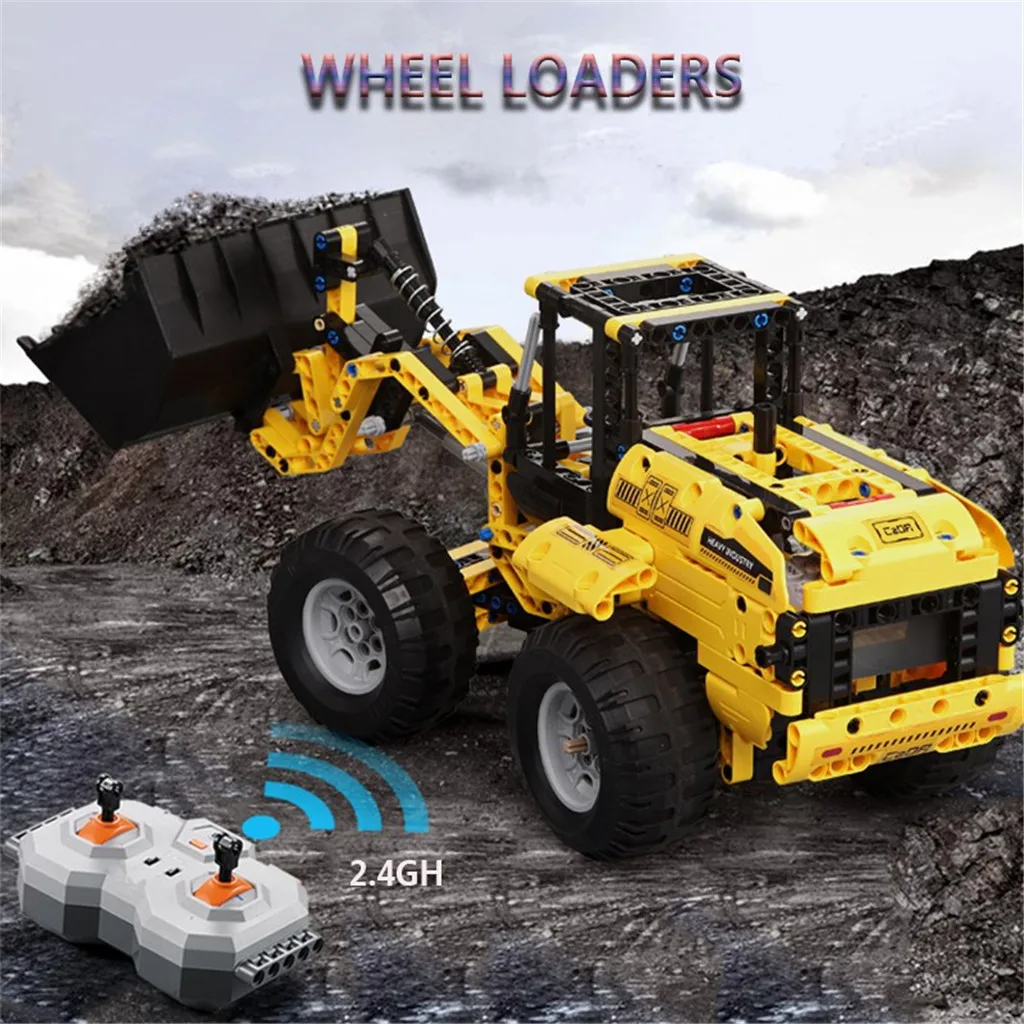 

2.4G Wheel Loader Vehicle DIY Building Blocks Bricks RC Simulation Car Toys