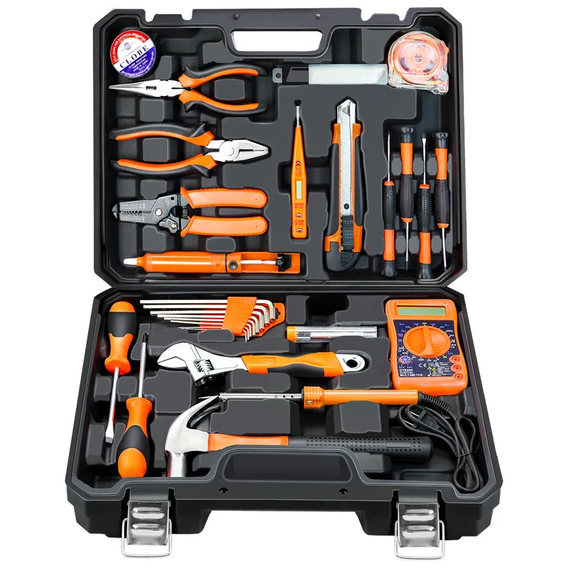 

Hardware Kits Household Electric Hand Tool Box Multi-functional Repair Tool Water And Electricity Woodworking Universal Combinat