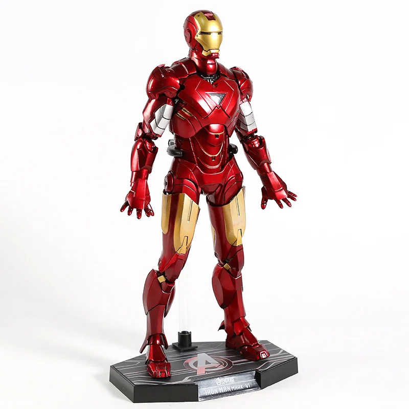 Мстители Железный человек Mark VI MK6 Тони Старк 1/6 весы пластиковая фигурка героя модель игрушки с светодиодный светильник