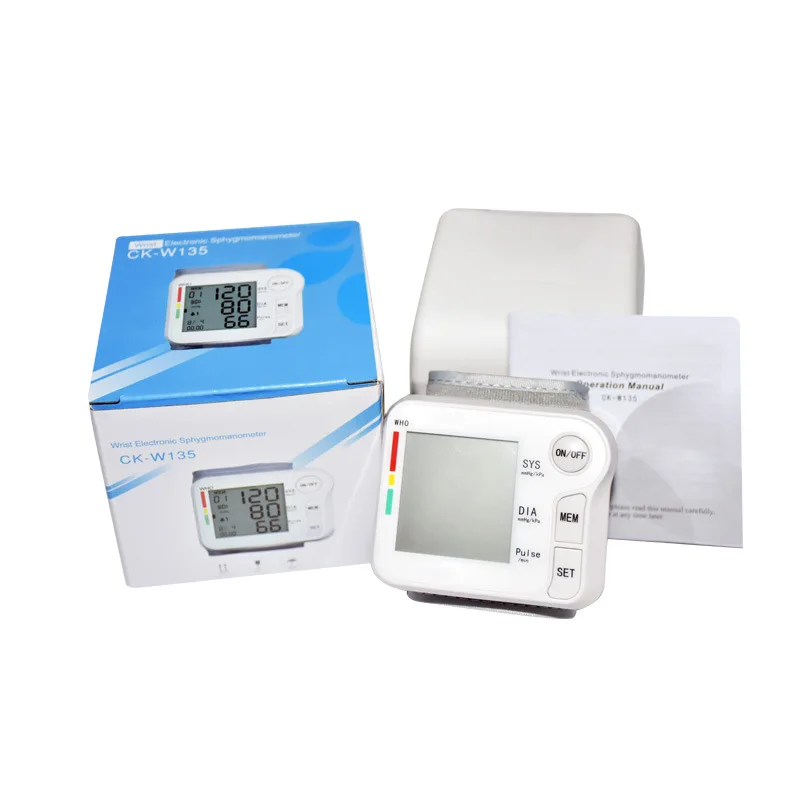 Автоматический наручный Монитор артериального давления, цифровой тонометр с ЖК-дисплеем, Сфигмоманометр, Тензиометр, пульсометр Bp