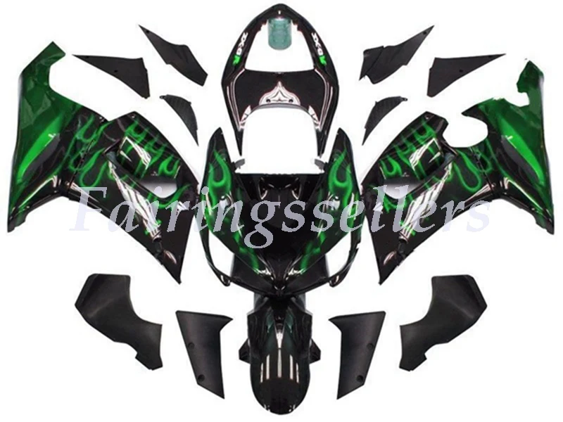 Kawasaki ZX6R 636 Black & Green Flame Ninja (2005-2006)