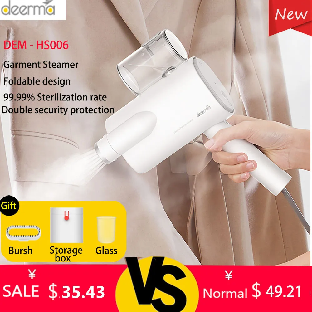 Online Deerma DEM HS006 Foldable Handheld Garment Steamer Steam Iron Household Portable Small Clothes Wrinkle Sterilization