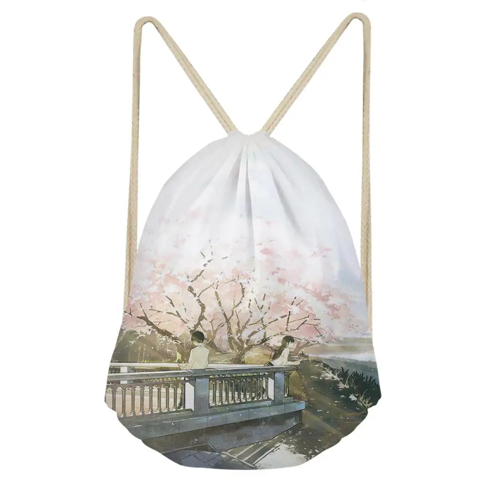 

HaoYun Women's Drawstring Backpacks I want to eat your pancreas Pattern Beach Shoes Pockets Girls Mini Travel Organizer Bags