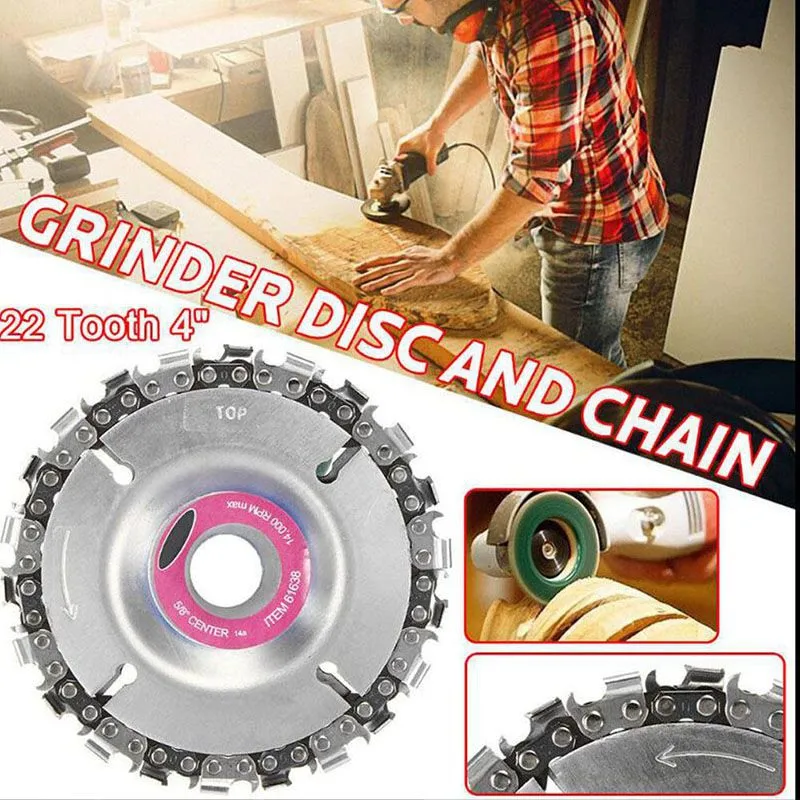

NewDoersupp Upgrade 5 Inch Grinder Disc and Chain 14 Tooth Fine Abrasive Cut Chain For 125mm Angle Grinder5
