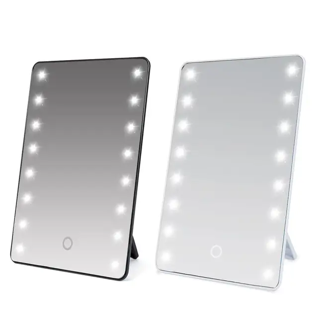 $US $25.38  Led Vanity Touch Screen Makeup Mirror Square LED Vanity Magnifying Lights Table Countertop Cosmetic