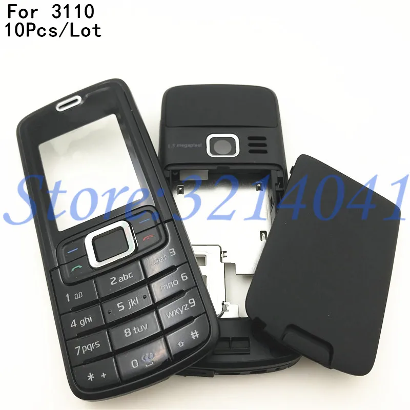 10 шт./лот для Nokia 3110 3110C Корпус Лицевая панель рамка чехол+ задняя крышка/крышка батарейного отсека+ клавиатура+ логотип