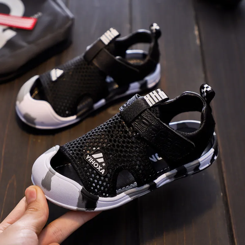 Children's boy sandals summer non-slip soft bottom genuine leather boys shoes
