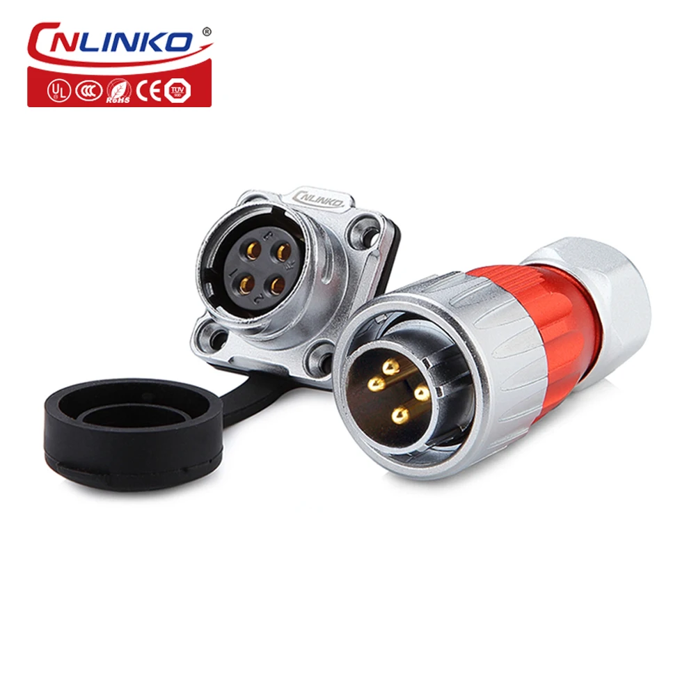 CNLINKO 4 Pin Bulkhead Speaker Wire Waterproof Aviation Connector Male Female Power Cord With Zinc Alloy | Обустройство дома
