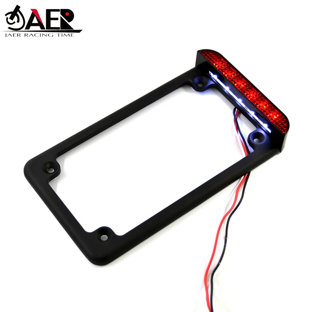 JAER 4 ''x 7'' универсальный мотоцикл 12V Светодиодный фонарь светильник рамка номерного знака с тормозом светильник для Honda Yamaha Suzuki номерной знак