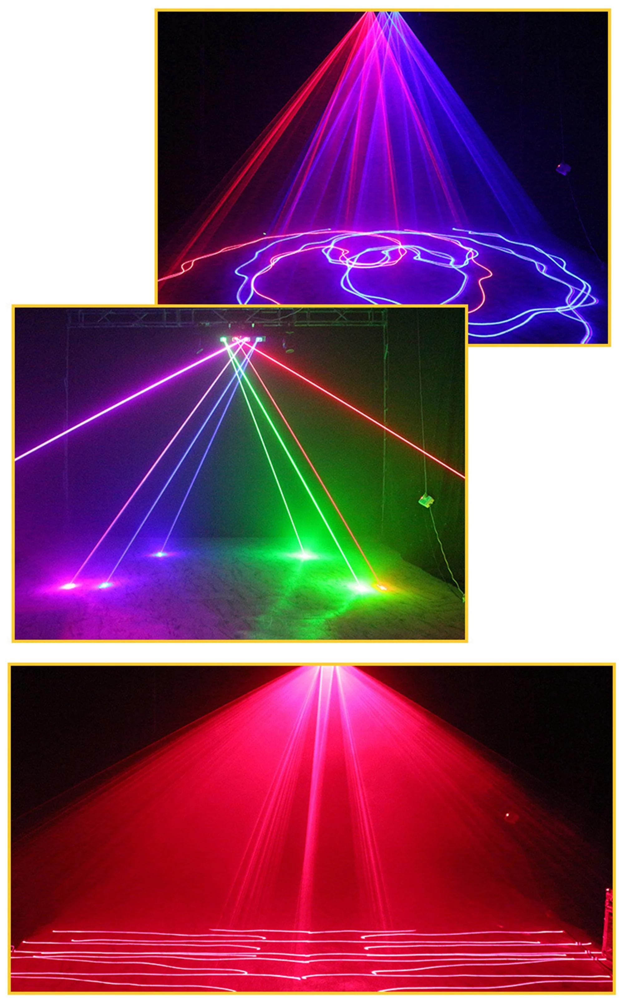 Festa de Natal Iluminação a Laser Dmx para dj Quatro Lente Forte Rgby Laser Mostrar Sistema Palco Discoteca Decoração Ktv Dança Piso 18 Quatro lente forte rgby laser mostrar sistema